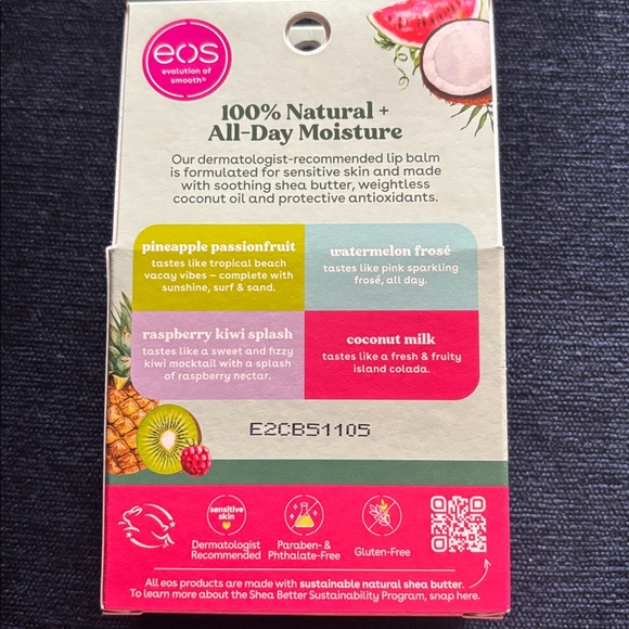 EOS | Bundle of 100% Natural Smooth Lip Balm Packs | 2 Packs FRUITY Sets Total 8 - Picture 7 of 9